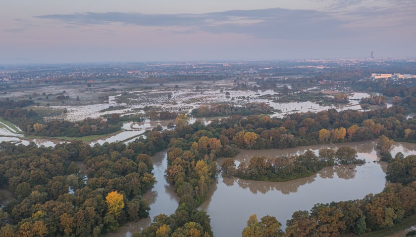 Ujęcie z góry okolic Wrocławia