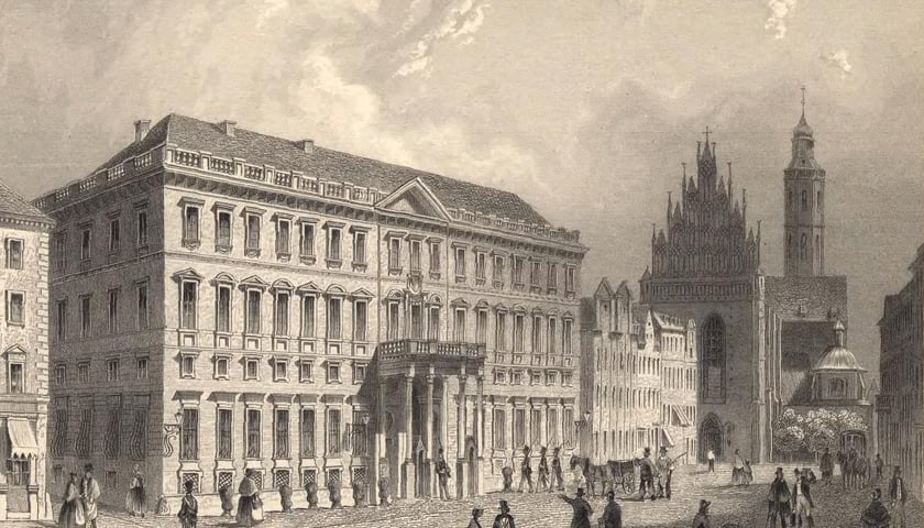 Klasycystyczny Pałac Hatzfeldtów, rycina, XIX wiek