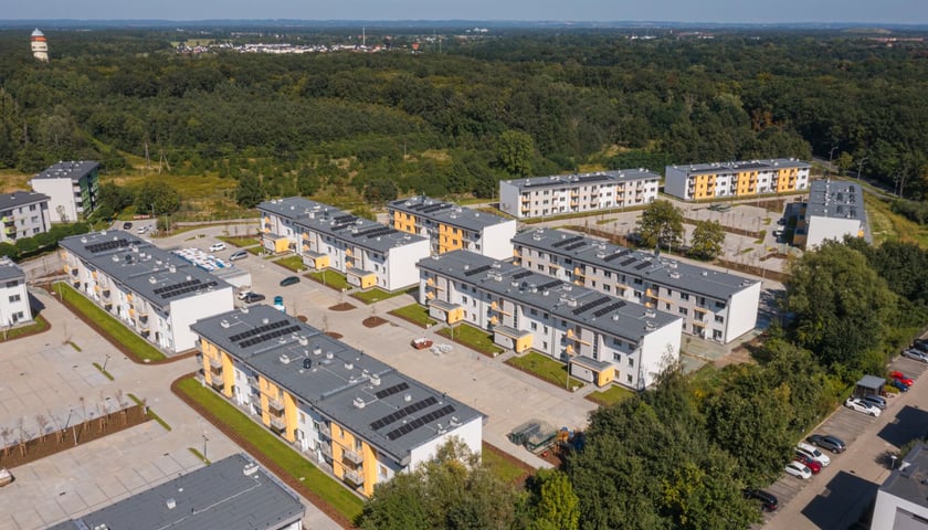 Osiedle Leśnica IX, widok z lotu ptaka