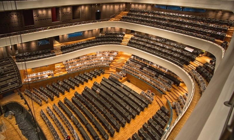 Wnętrze Narodowego Forum Muzyki we Wrocławiu.