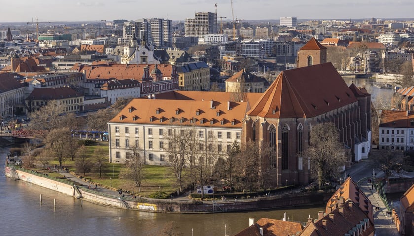 Widok na Wrocław z lotu ptaka, zdjęcie ilustracyjne
