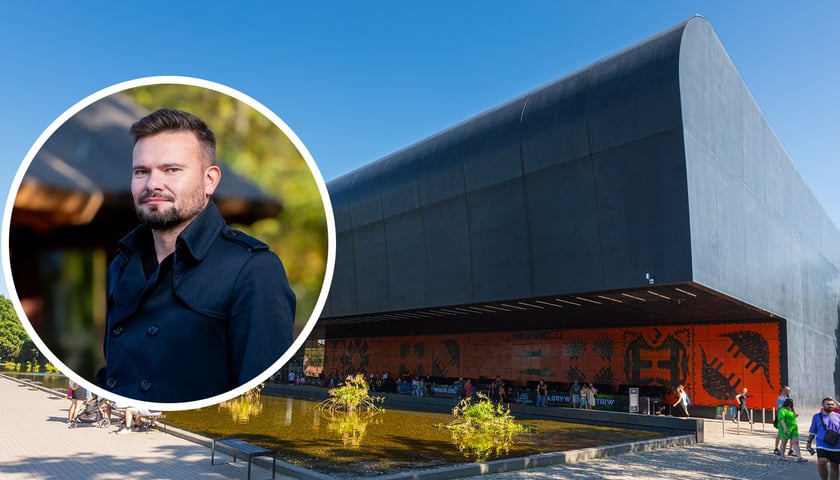 Tomasz Jóźwik - nowy prezes zoo - na tle Afrykarium