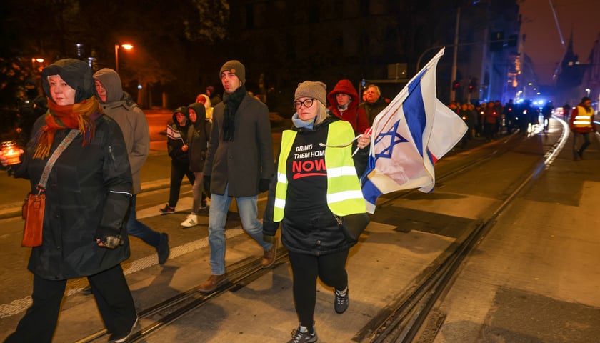 86. rocznica Nocy Kryształowej - marsz pamięci we Wrocławiu. 9 listopada 2024 