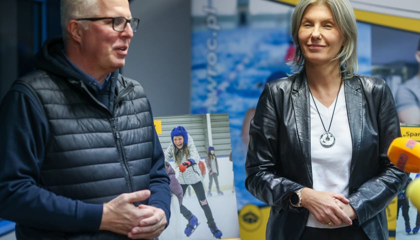 Renata Granowska (wiceprezydent Wrocławia) i Marek Łapiński (prezes WCT Spartan)