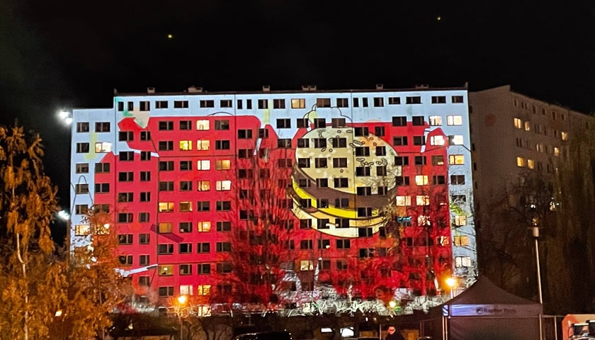 Świetlna instalacja na Gaju