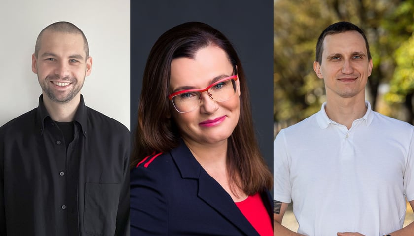 Od lewej: dr hab. inż. Andrzej Żak (PWr), prof. dr hab. Aleksandra Łuszczyńska (Uniwersytet SWPS), dr inż. arch. Tomasz Broma (PWr)