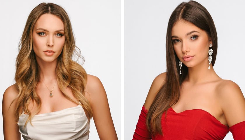 Dwa zdjęcia portretowe: po lewej Joanna Pajor z Wrocławia, po prawej Daria Nowak z Sobina (finalistki konkursu piękności Polska Miss 2024)
