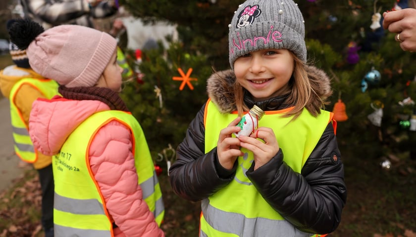 Dzieci z Przedszkola nr 17 na wrocławskim Zakrzowie ubrały choinkę w Parku Jedności - 18.12.2024