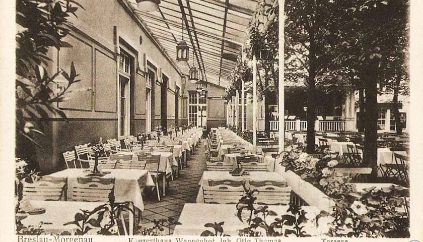 Taras w Etablissemencie Wappenhof. Rok 1919. Zdjęcie archiwalne