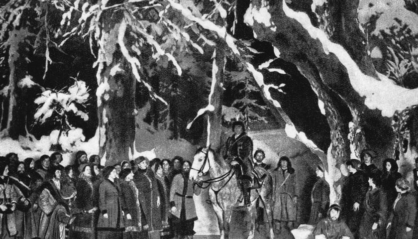 Fotos z premiery Borysa Godunowa w teatrze Lobego. Rok 1913. Zdjęcie archiwalne