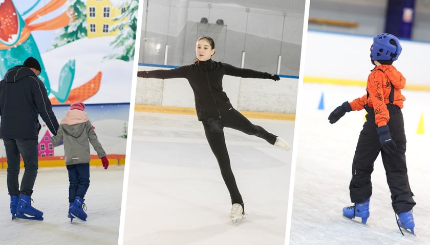Mieszkańcy jeżdżą na łyżwach na wrocławskich lodowiskach