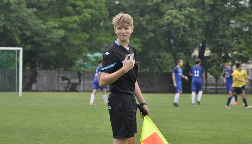 Dawid Panicz, 17-letni arbiter klasy B, sędzia od 2024 roku.