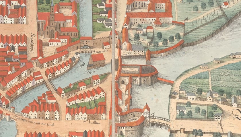 Fragment planu Wrocławia z 1562 roku