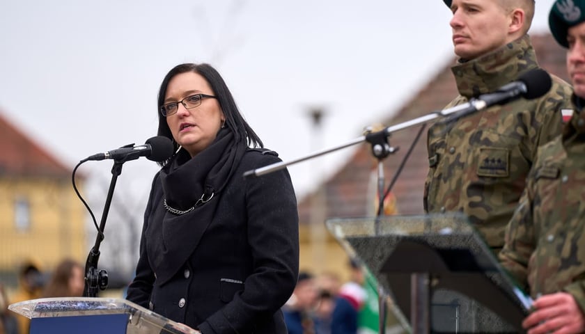 <p>Uroczystości upamiętniające ofiary marszu śmierci. Wrocław, Leśnica, 23.01.2025</p>