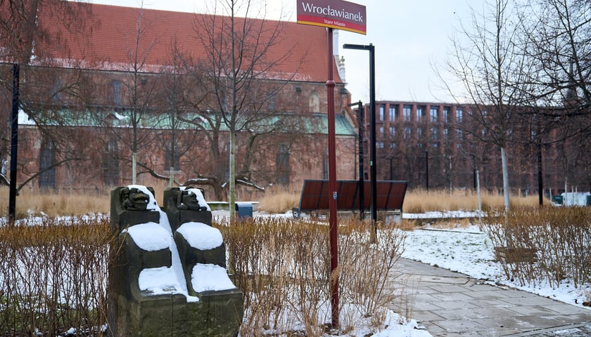 <p>Te kamienie nie są sztuką wsp&oacute;łczesną, a fragmentami dom&oacute;w mieszkalnych. Możemy znaleźc je na skwerze Wrocławianek</p>