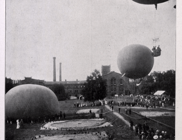 Start balonów do eliminacji wyścigu Gordona-Benneta. 2 czerwca 1912. Zdjęcie archiwalne