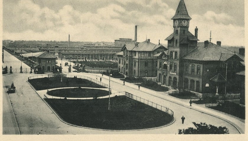 Rzeźnia miejska z budynkiem administracji. Lata 1900–1905. Zdjęcie archiwalne