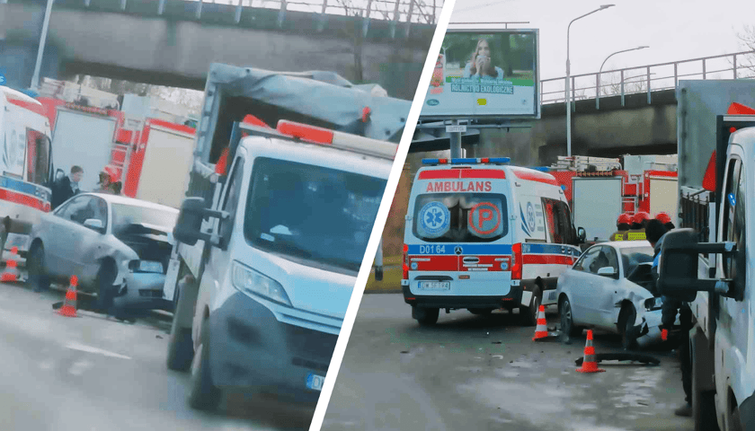 Wypadek przy ul. Żernickiej we Wrocławiu