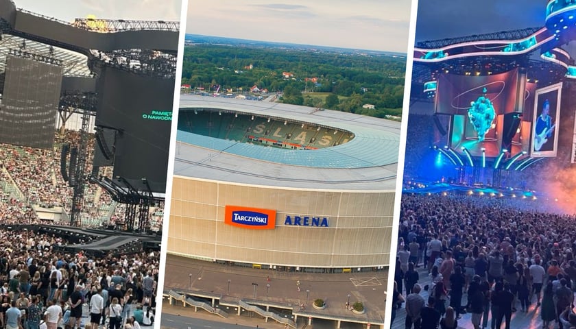 Kobiety, mężczyźni, dzieci, koncerty Dawida Podsiadło, zdjęcie lotnicze Tarczyński Arena Wrocław
