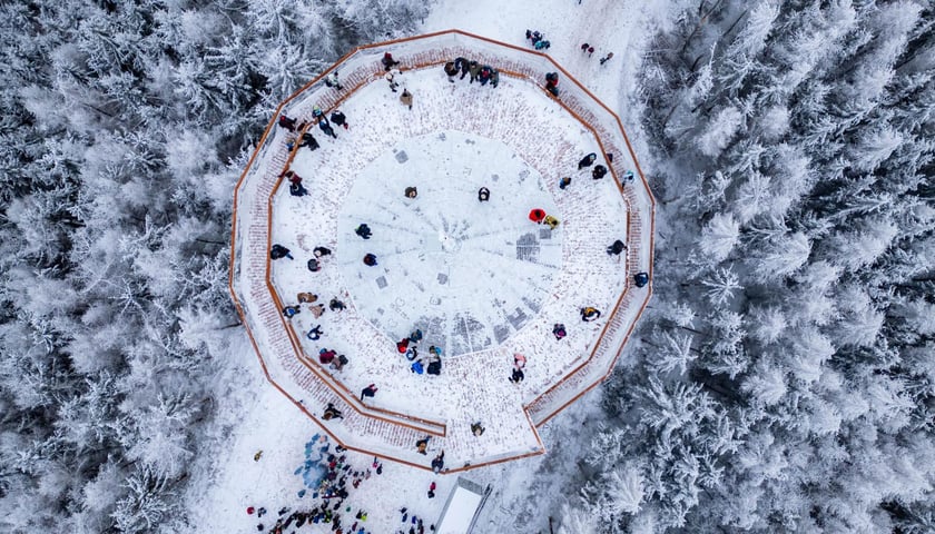 Wieża widokowa na Dzikowcu, widok z drona