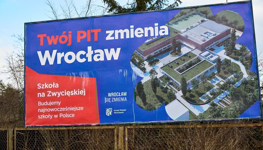 Billboard kampanii Twój PIT zmienia Wrocław