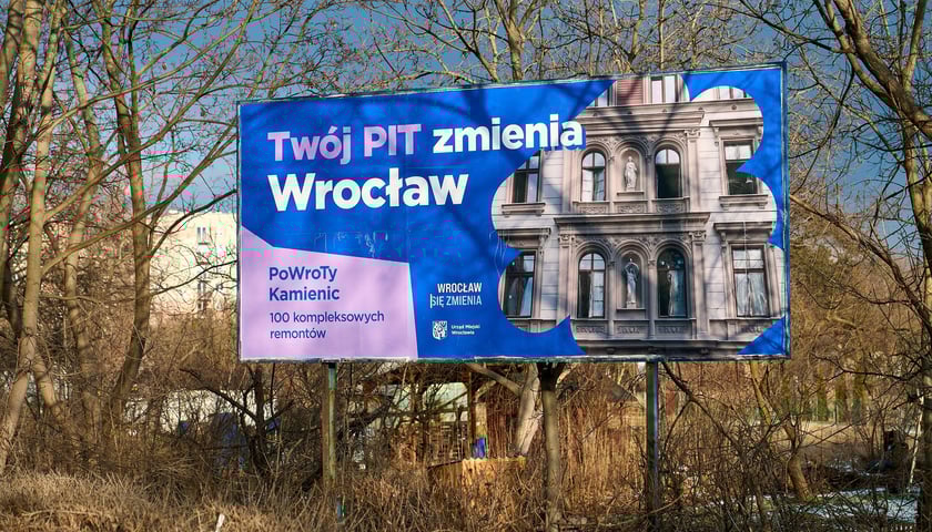 Billboard kampanii Twój PIT zmienia Wrocław