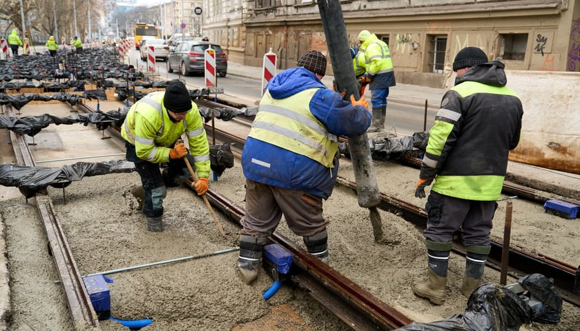 Remont torowiska na Podwalu 