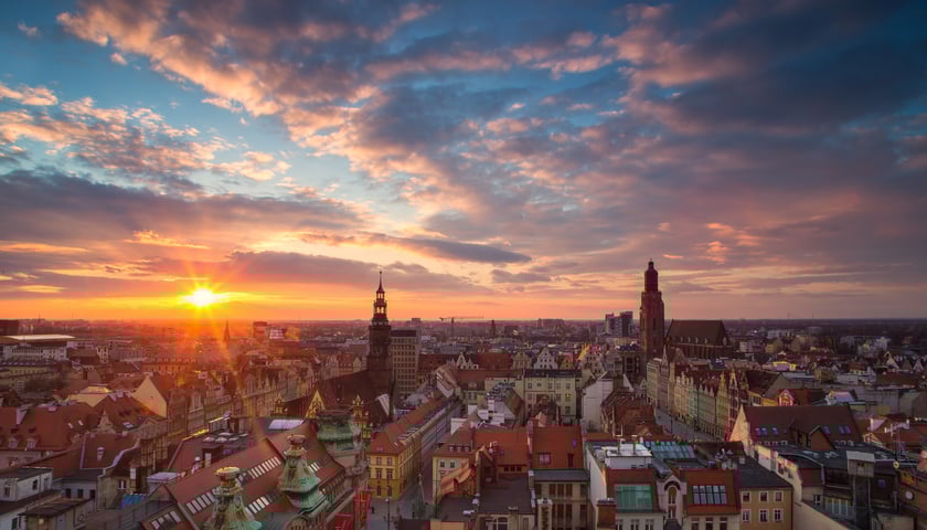 Widok na panoramę Wrocławia