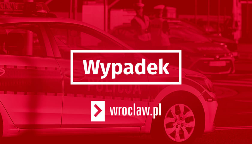 Czerwona plansza z napisem "wypadek"