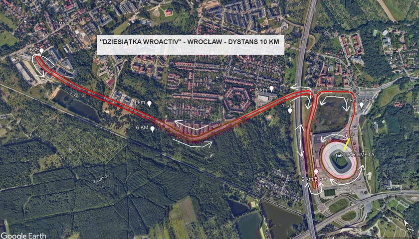 Powiększ obraz: 8. Dziesiątka Wroactiv - trasa biegu