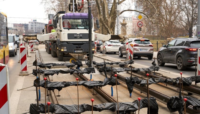Remont Podwala zakończy się 8 marca. Zdjęcie wykonane w trakcie prac 21 lutego 