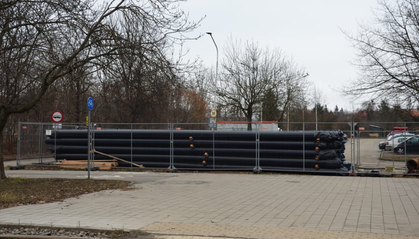 Zaplecze budowy na przystanku Kazimierska