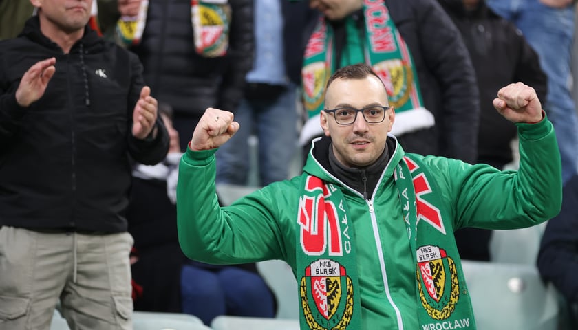 Mecz Śląska z Pogonią 7.03.2025, zdjęcia kibic&oacute;w.
