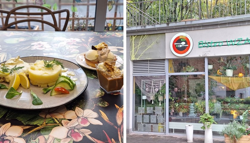 <p>Bistro WZAZ przy ulicy Litomskiej 10. Wnętrze i wejście do lokalu.</p>