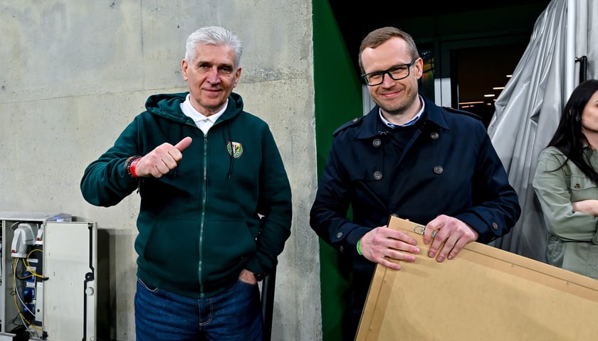 Michał Mazur, nowy prezes Śląska Wrocław (z prawej)