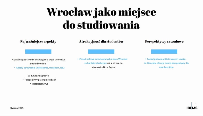 Strona z raportu na temat badań IBIiMS na temat marki Wrocławia