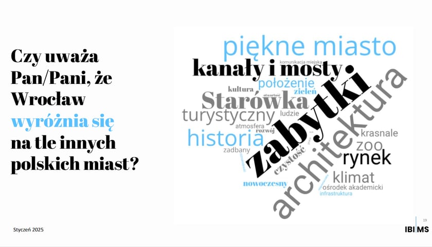 Strona z raportu na temat badań IBIiMS na temat marki Wrocławia