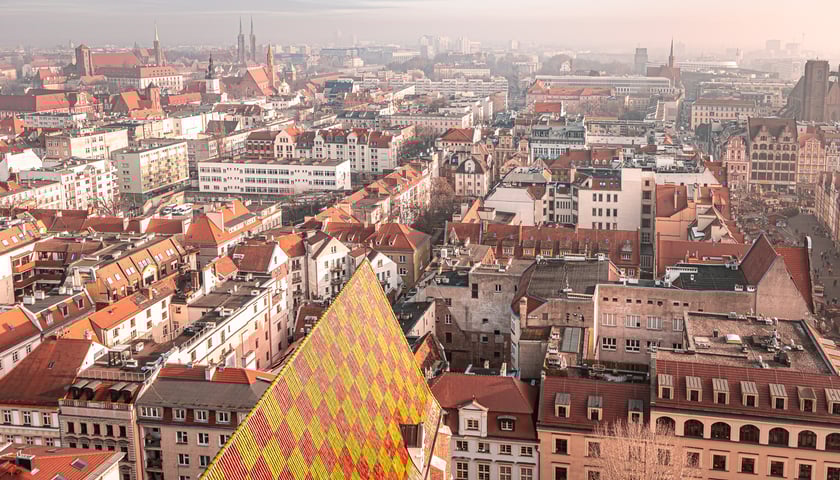 Wrocław, panorama miasta. Widok na Rynek