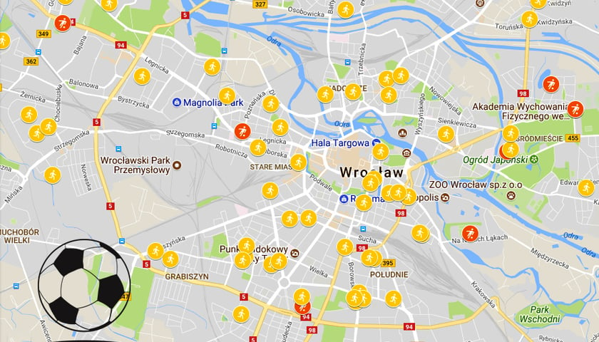 Boiska i obiekty sportowe we Wrocławiu [MAPA]