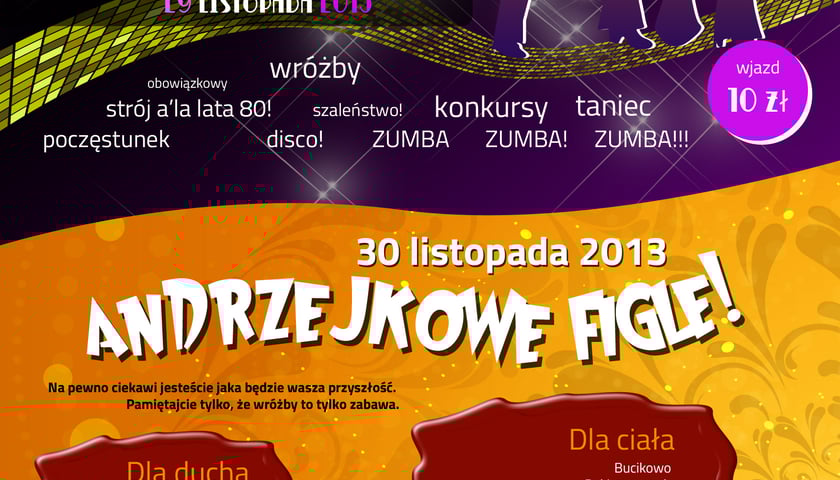 29-30.11. – Maraton Zumby i Andrzejkowe Figle