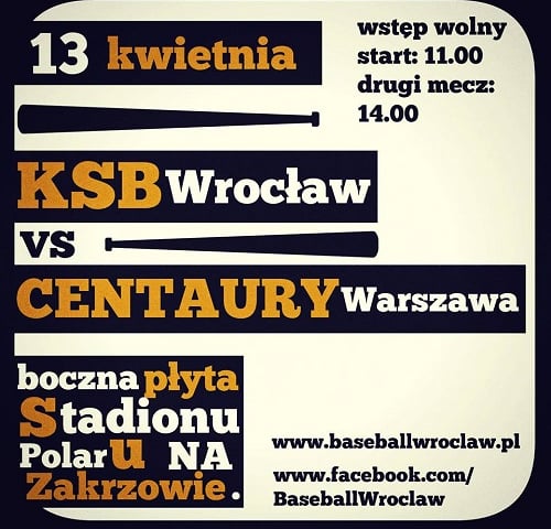 13.04 – dwa mecze ekstraligi baseballu