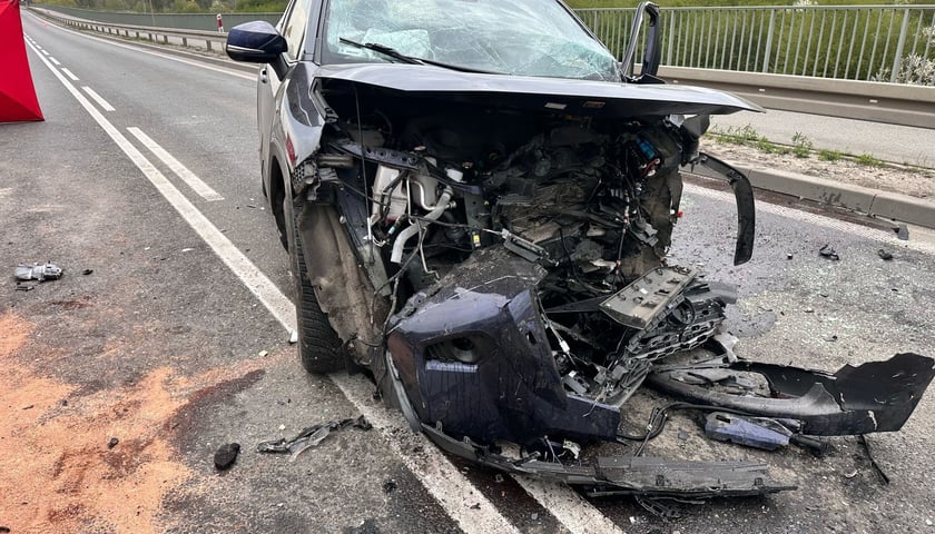 Wypadek na WOW między Blizanowicami a Siechnicami