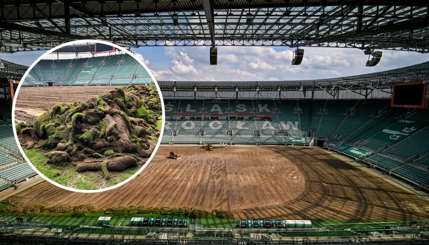 Wymiana murawy na stadionie Tarczyński Arena