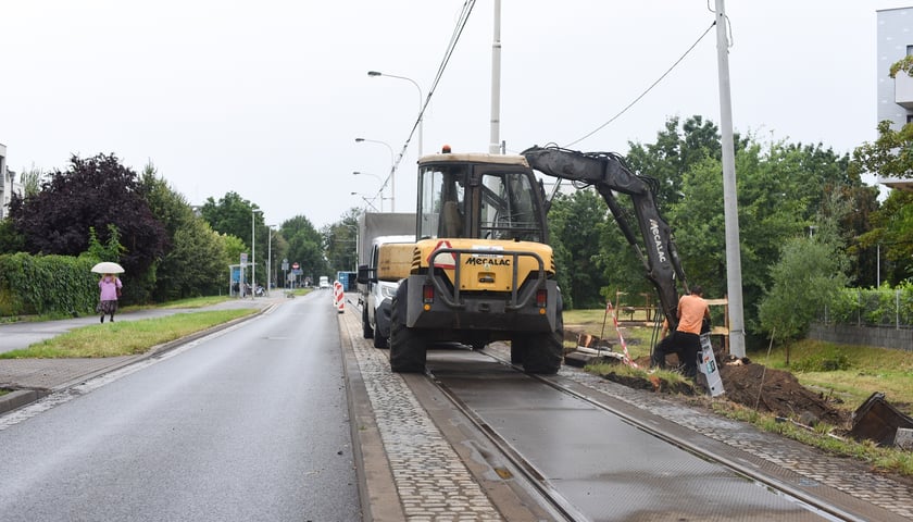 Budowa mijanki na ulicy Przyjaźni