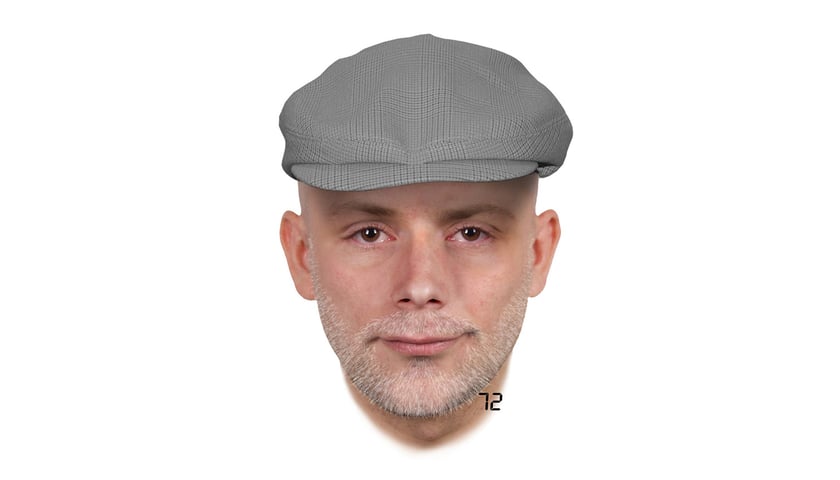 Na ilustracji portret pamięciowy poszukiwanego mężczyzny. 