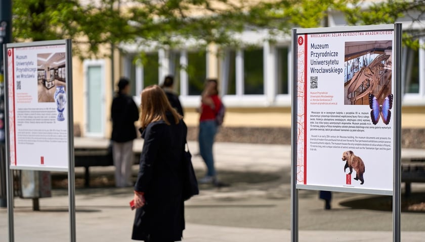 Wystawa Wrocław na szlaku dziedzictwa akademickiego na ulicy Kuźniczej