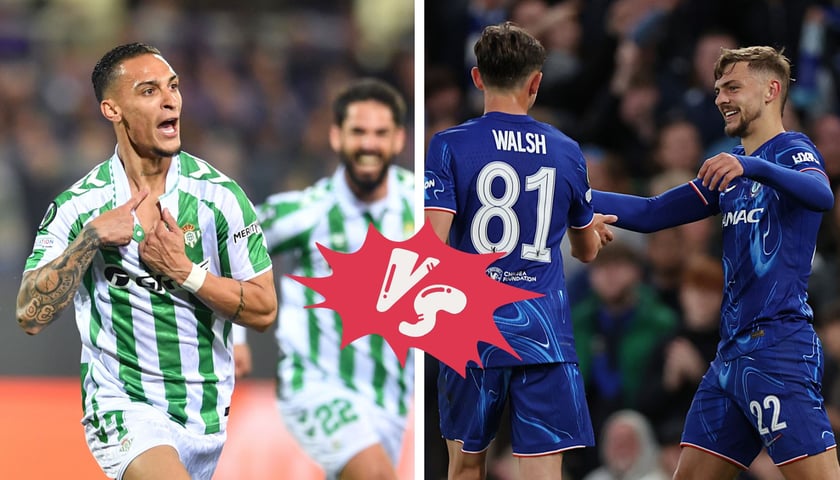 Antony i Isco z Realu Betis (po lewej),  Reggie Walsh i Kiernan Dewsbury-Hall z Chelsea Londyn (po prawej)