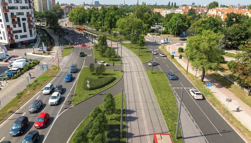 Tak będzie wyglądała wydzielona trasa autobusowo-tramwajowa na ulicy Bardzkiej 