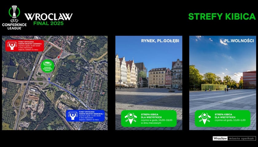 Finał Ligi Konferencji we Wrocławiu - strefy kibica
