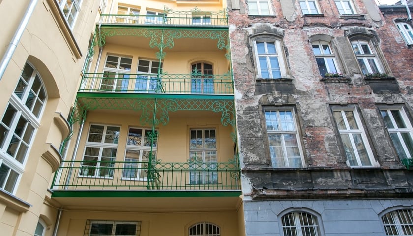 Zdjęcie ilustracyjne przedstawia wrocławskie kamienice 